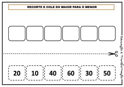 Atividade Ordem Crescente E Decrescente 5 Ano