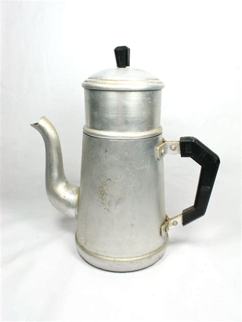 French Vintage Aluminum Coffee Pot Drip Brew Coffee Maker Espresso Made