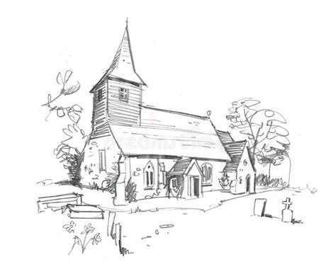 Pencil Drawing Of Church