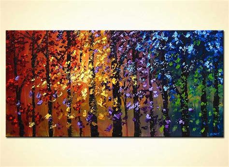 Painting For Sale Colorful Abstract Blooming Trees