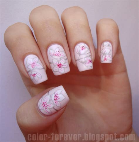 So, it's natural to use this color in cherry blossom nail art. cherry blossom nails nail art by ania - Nailpolis: Museum ...