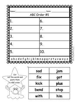 Abc order worksheets alphabetical order pages for 1st, 2nd, 3rd. LEAD21 Second Grade ABC Order (2nd letter and beyond) Cut and Paste