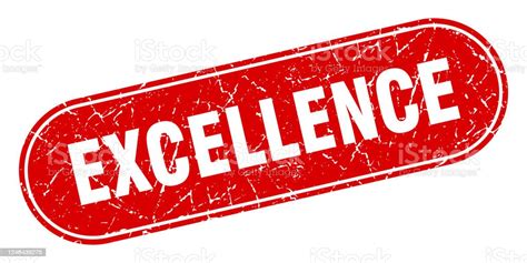 Excellence Sign Excellence Grunge Red Stamp Label Stock Illustration
