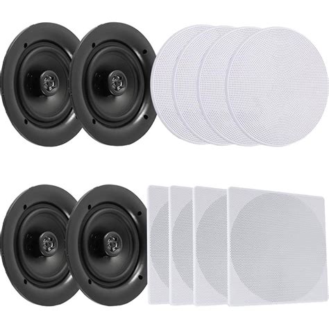 Pyle audio 6.5 in 2 way 200w flush mount bluetooth ceiling wall speakers, 4 pack. Pyle Pro PDICBT256 4 x 5.25" Bluetooth Ceiling