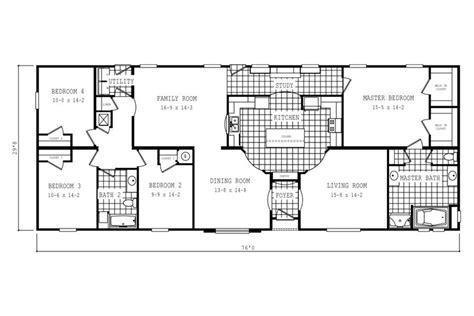 Floorplan 2061 76x32 Ck32 Oakwood 58cla32764hh Oakwood Homes Of