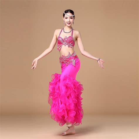 Performance Belly Dancing Luxury Egyptian Costumes Oriental 3pcs Suit