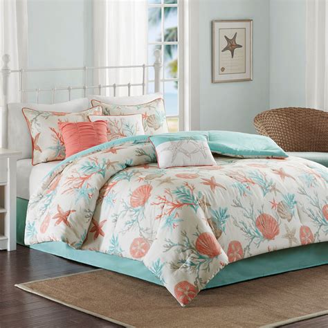 Starfish sand dollar coastal comforter bed set in 4 sizes with beach sets idea 14. Pebble Beach 7 pc Coastal Comforter Bed Set by Madison Park