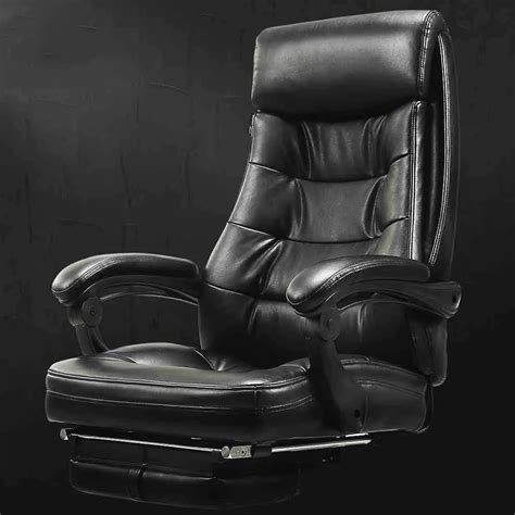 Comfortable Ergonomic Leather Executive Office Chair Lift Swivel Computer Chair Reclining Chair Footrest Lying Sedie Ufficio 