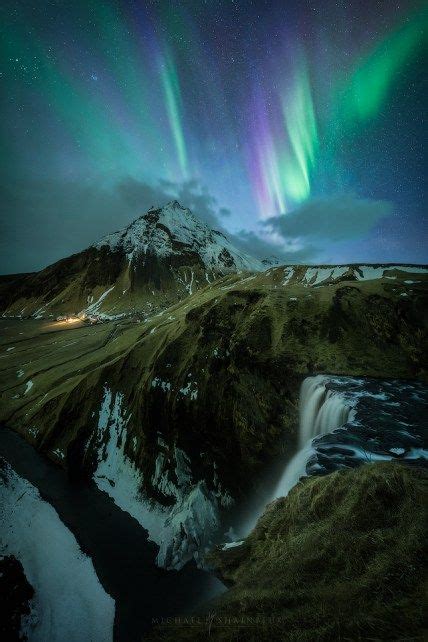 Aurora Skógafoss Islandia Northern Lights Photography Iceland