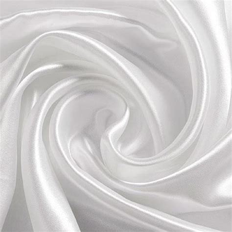 White Silky Feel Satin Polyester Fabric 150 Cm Width