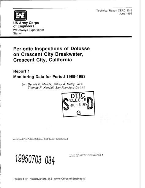 Pdf Periodic Inspections Of Dolosse On Crescent City Breakwater
