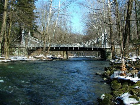 There are trails or road. Youngstown, OH : The Silver Bridge in Mill Creek Park ...