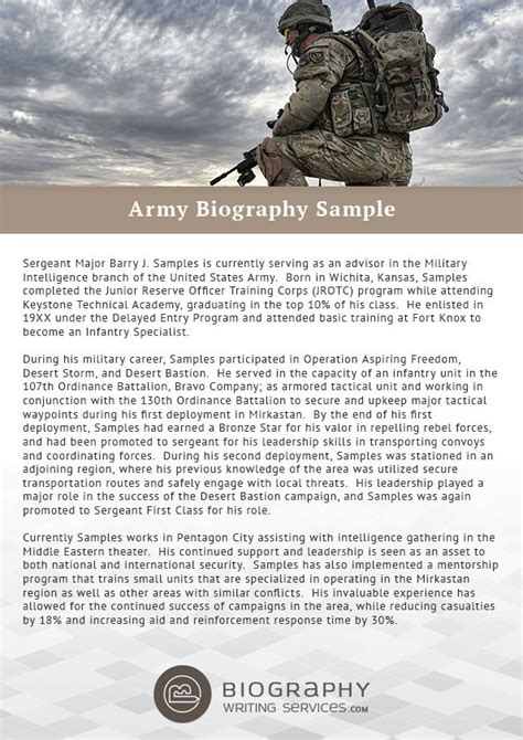 Army Biography Sample By Bestbiographysamples On Deviantart