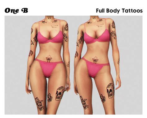 Sims One B Full Body Tattoos The Sims Book