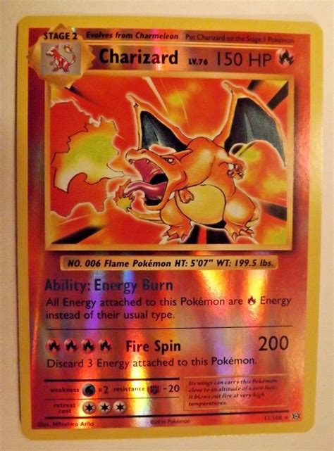 This card has the circle holo affect. CHARIZARD REVERSE HOLO RARE 11/108 POKEMON XY EVOLUTIONS ...