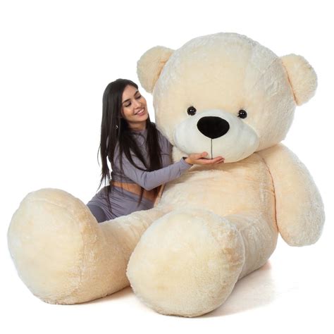 7 Foot Life Size Cozy Cream Giant Teddy Bear Cuddles The Biggest