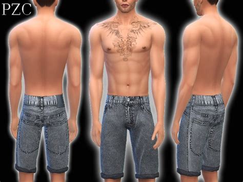 Jeans Shorts No4 By Pinkzombiecupcakes Sims 4 Male Clothes