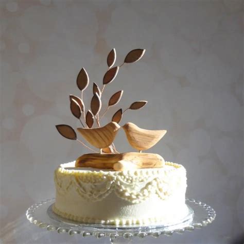 Bird Wedding Cake Topper Wooden Cake Topper Love Bird Cake Topper For