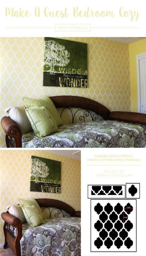 Make A Guest Bedroom Cozy With Stencils Stencil Stories