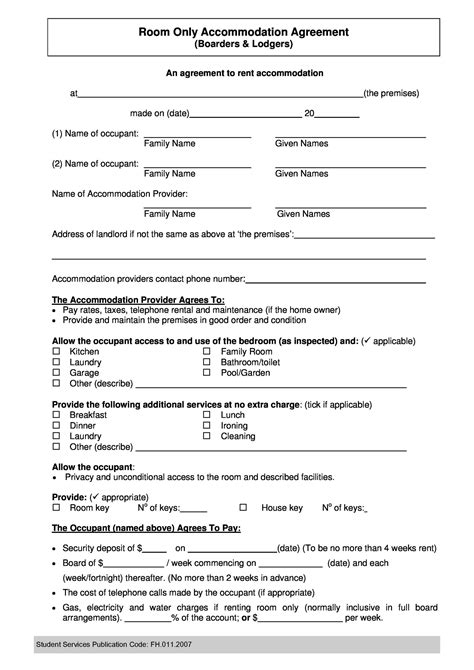 Free Roommate Lease Agreement Template Printable Templates