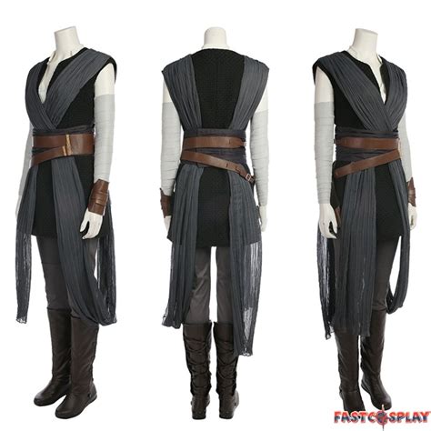 Star Wars The Last Jedi Rey Cosplay Costume Deluxe Outfit