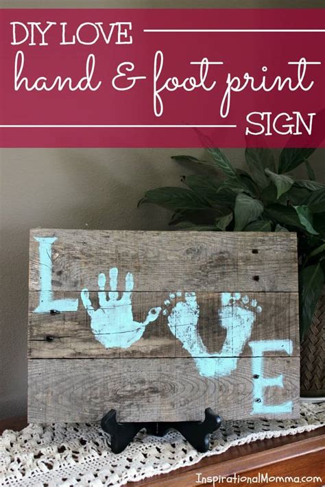 Diy Love Hand And Foot Print Sign