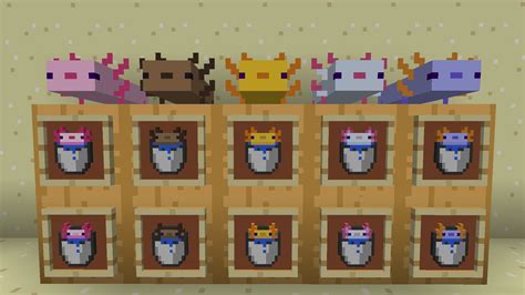Colored Axolotl Buckets Classic Bare Bones Addon Minecraft Resource Pack