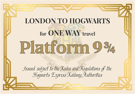 Train Ticket Harry Potter Free Pdf Printables Printablee