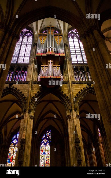 Organ Pipes In Cologne Cathedral Germany Stock Photo Alamy