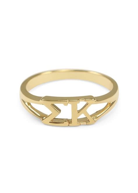 Sigma Kappa Gold Plated Letter Ring Sale 2995 Greek Gear®