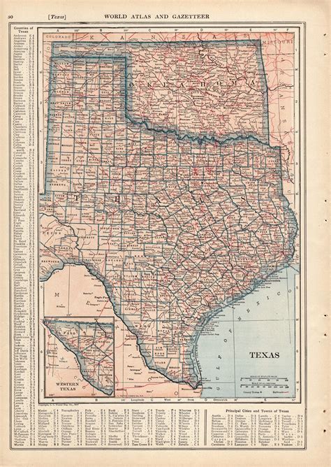 1917 Antique Texas State Map Oklahoma State Map Of Oklahoma Gallery