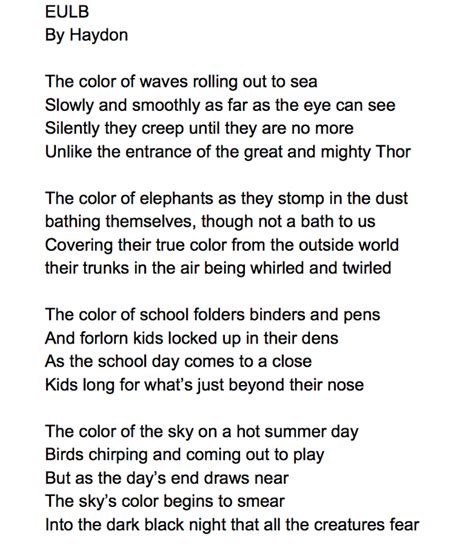 Color Poems Grade 7 Tms Poets