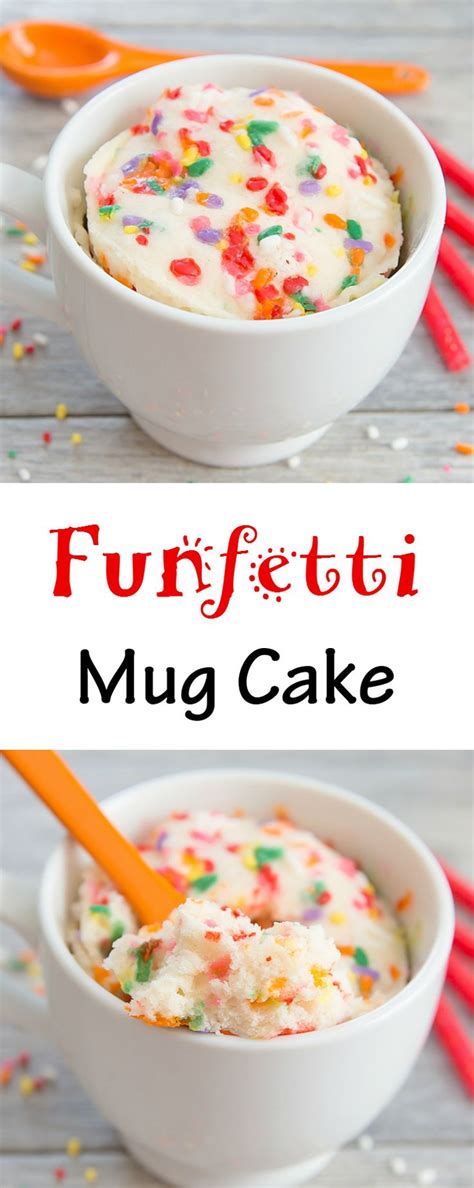 If you have ever had a cake emergency, a mug cake is an absolute. Funfetti Mug Cake | Recipe | Funfetti mug cake, Mug recipes, Dessert recipes