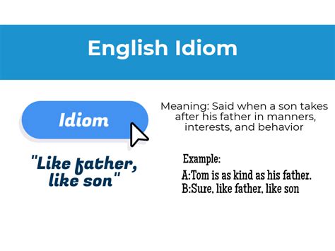 Like Father Like Son Idioms English Tutor Enseñanza Y Aprendizaje