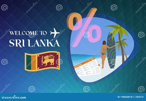 Welcome To Sri Lanka Vector Illustration Concept Sale Of Tours In