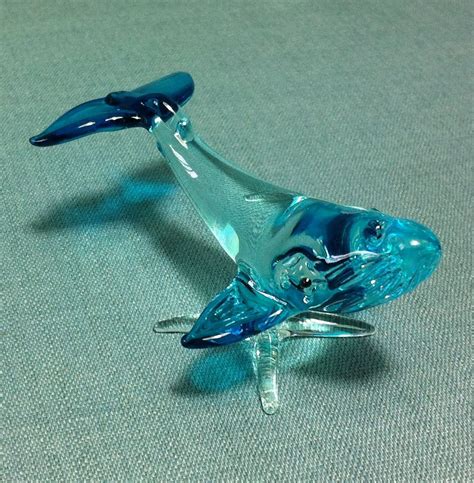 Hand Blown Glass Whale Fish Funny Sea Animal Cute Tiny Etsy Hand