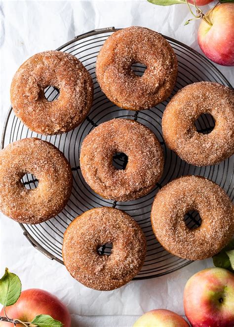 Homemade Baked Apple Donuts With Cinnamon Sugar With Video Fork