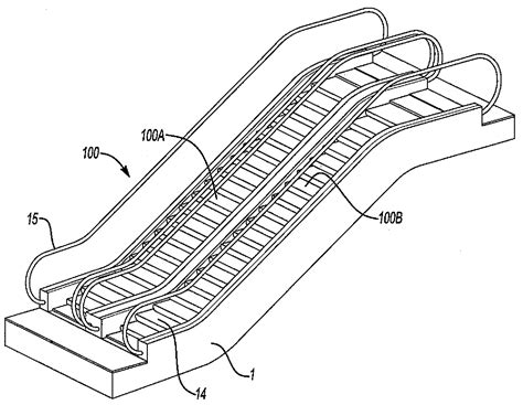 Patent Drawing Of Escalator Sketch Coloring Page