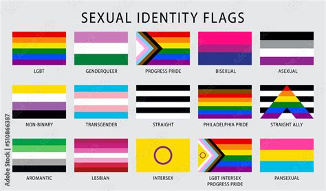LGBT Sexual Identity Pride Flags Collection Rainbow Lesbian Gay