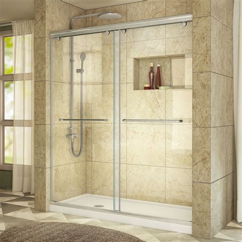 Dreamline Charisma Sliding Shower Door 56 60 W X 76 H Clear Glass Shower Door In Brushed