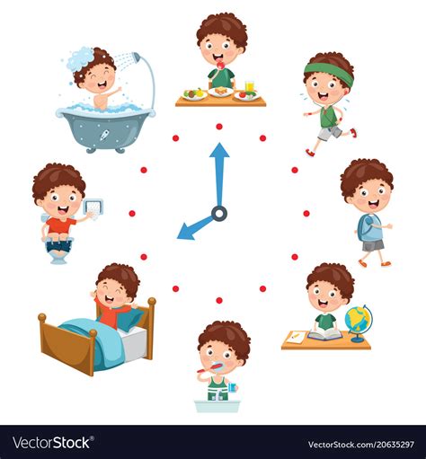Kids Daily Routine Activities Royalty Free Vector Image Free To Use