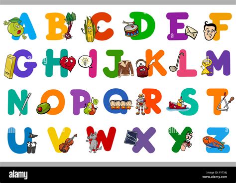 Alfabeto De Dibujos Animados Educativos Para Niños Fotografía De Stock