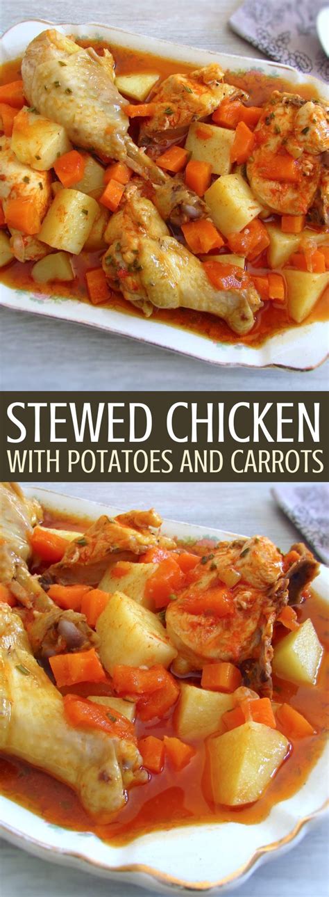 Soya chicken and potato stew recipe. Stewed chicken with potatoes and carrots | Recipe in 2020 ...