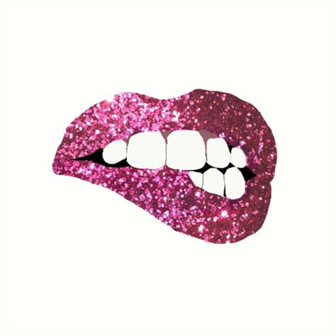 Glitter Lips Art Print By Jordanmess Redbubble