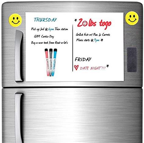 Magnetic White Board Sheet For Fridge 17x12office Dry Erase Reminders