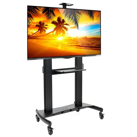 rolling tv stand mobile tv cart for 60 100 flat screen led lcd oled plasma curved tv s