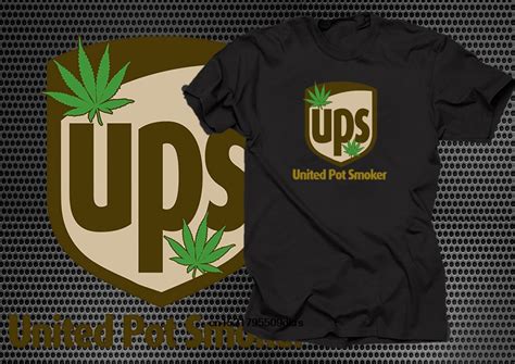 Men T Shirt Ups United Pot Smokers Tshirt Funny T Shirt Ups Logo Weed