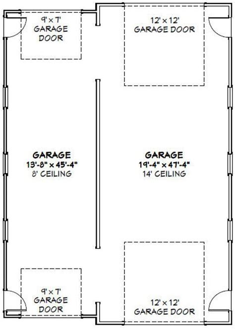 34x48 1 Rv 1 Car Garage 1605 Sq Ft Pdf Floor Plan Etsy Car Garage