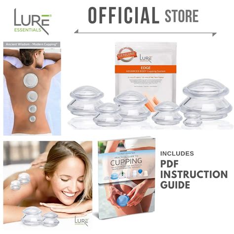 Edge Cupping Therapy Set By Lure Essentials Silicone Vacuum Cups 6