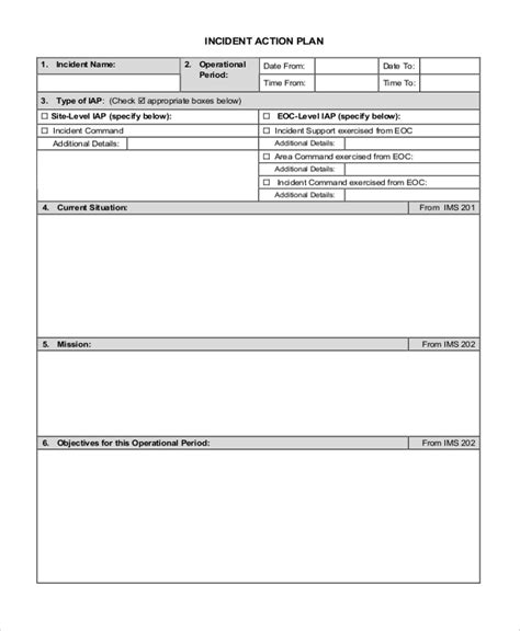Free 10 Sample Incident Action Plan Templates In Ms Word Pdf